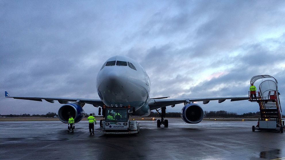 Airbus 332 på Kalmar flygplats.