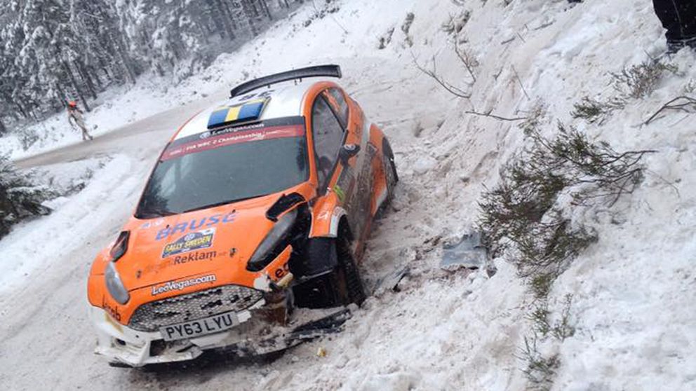 Fredrik Åhlins krashade bil på Vargåsen