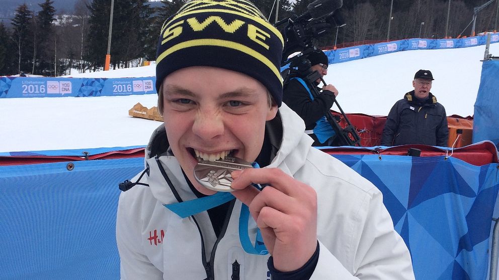 Filip Wennerström från Sundsvall silvermedaljör i ungdoms-OS i slalom