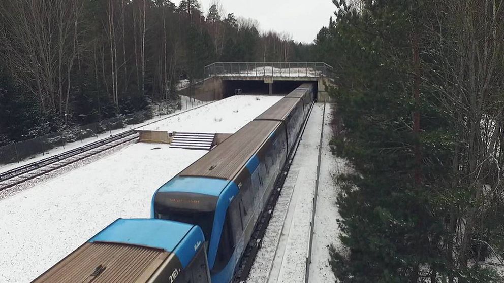 Den oöppnade stationen i Kymlinge i Sundbyberg i norra Stockholm.