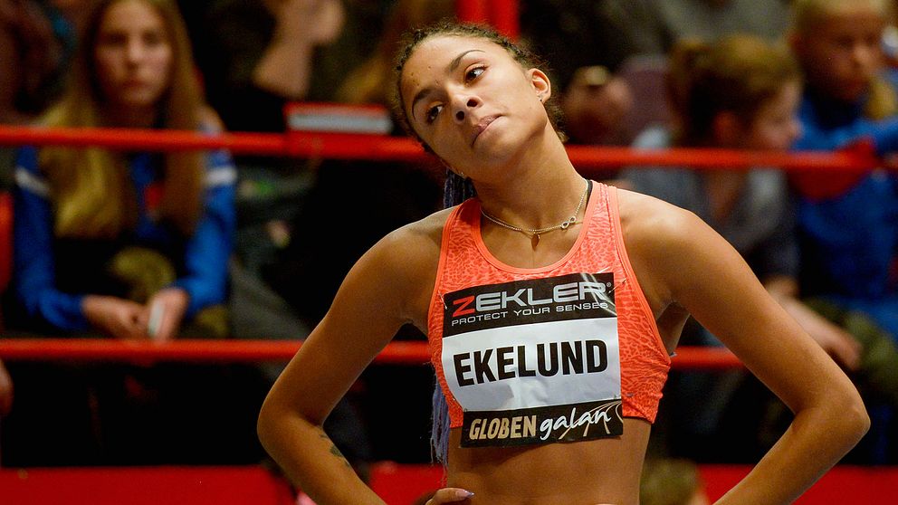 Baksidan stoppar Irene Ekelund från att springa 60 meter.