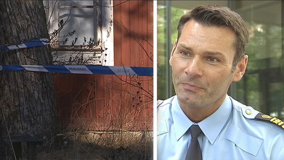 Splitbild på huset där det misstänkta mordet ska ha ägt rum samt biträdande regionspolischefen Michael Fetz.