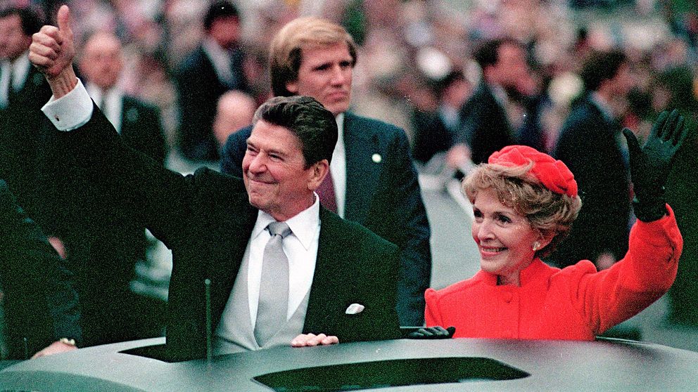 Presidentparet Ronald och Nancy Reagan i Washington DC 1981.