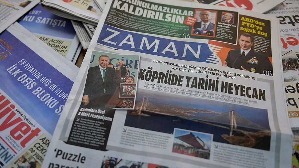 Omslaget på den turkiska tidningen Zaman.