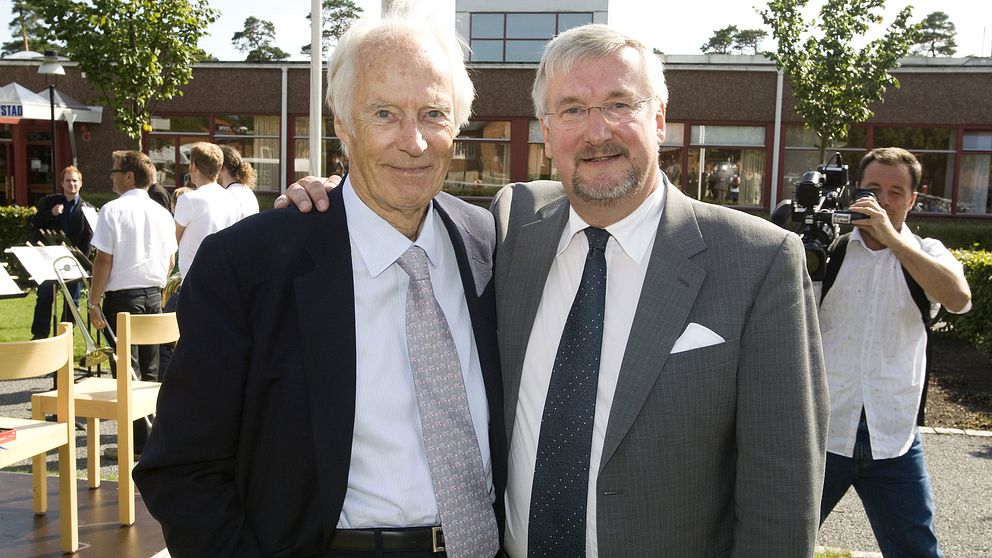 George Martin och Staffan Olander 2008 när stipendiet ”Sir George Martin Music Award” instiftades.