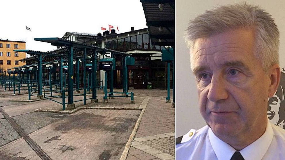 Börje Öhman, presstalesman vi d Polisen. Busstorget i Östersund är en av de platser där händelser inträffat som föranledde polisens varning till allmänheten.