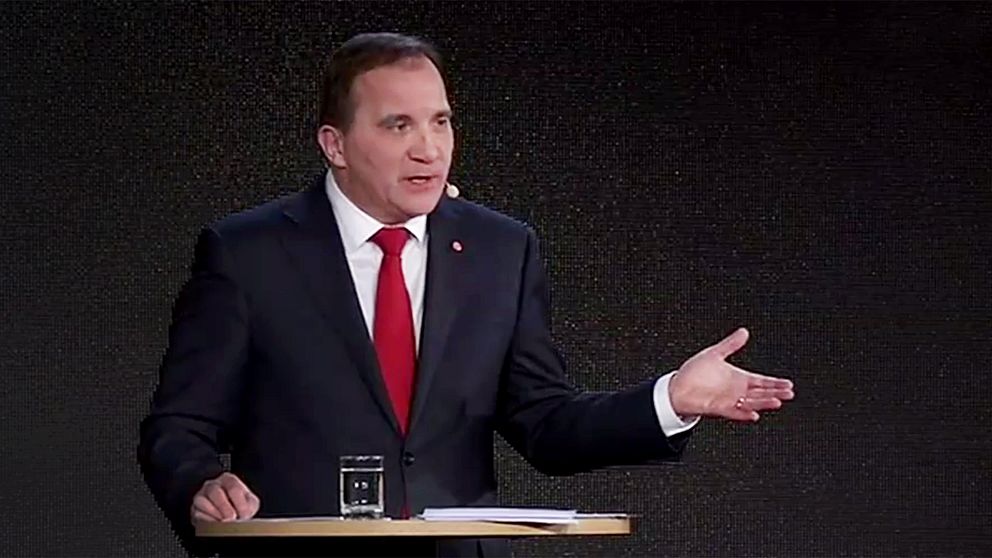 Stefan Löfven under inledningstalet vid S-konferensen i Örebro.