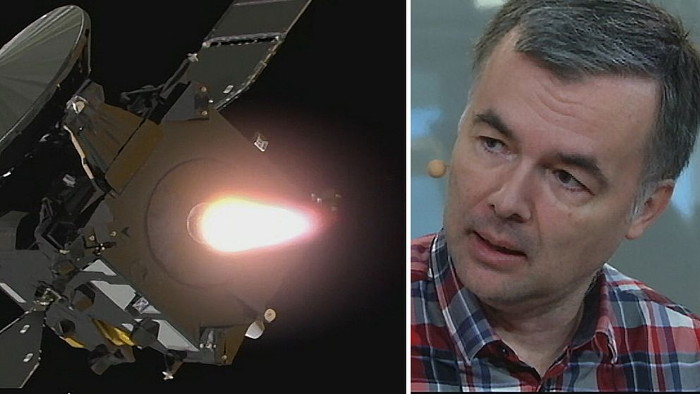 SVT:s vetenskapsreporter Thomas von Heijne berättade i vår livesändning att syftet med att skicka upp rymdraketen ExoMars är att undersöka om det funnits eller finns liv på Mars.
