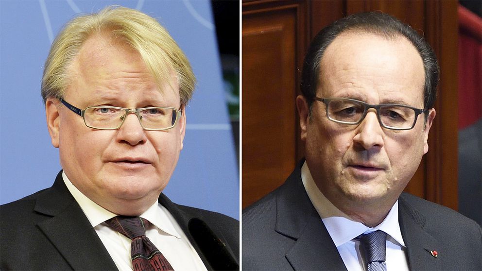 Peter Hultqvist och Francois Hollande.