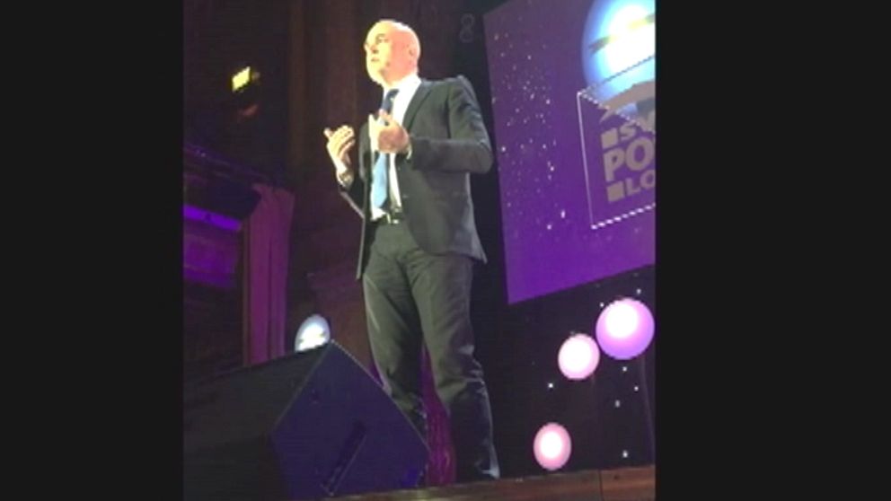 Fredrik Reinfeldt höll tal på Postkodlotteriets gala i måndags.