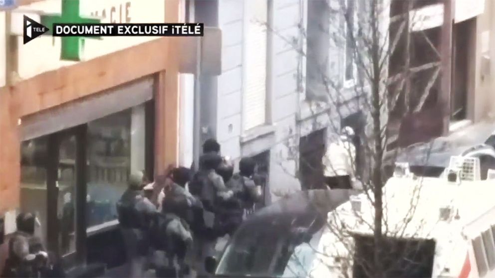 Bilder från franska tv-kanalen iTele.