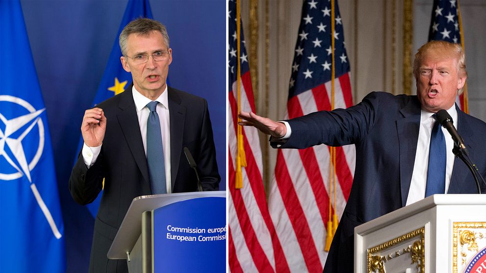 Natos generaldirektör Jens Stoltenberg och USA:s president.