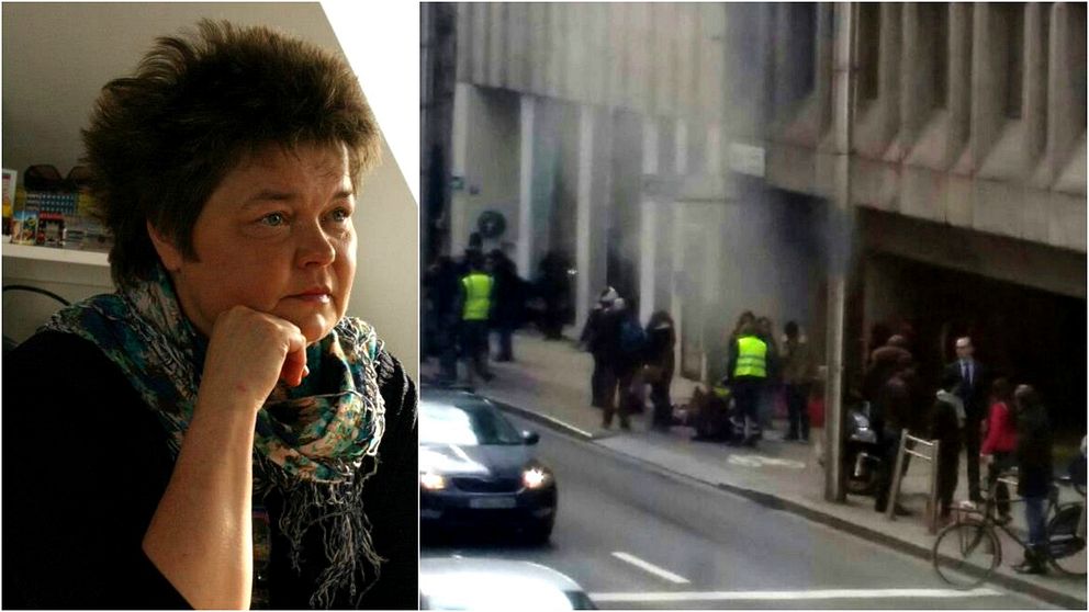 I Orbaden i Hälsingland sitter Kerstin Rens och följer nyhetssändningarna om bombdåden i Bryssel. Hade det inte varit påsklov hade hon rört sig mitt händelsernas centrum.