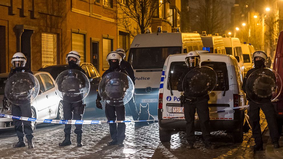 Poliser i Bryssel.