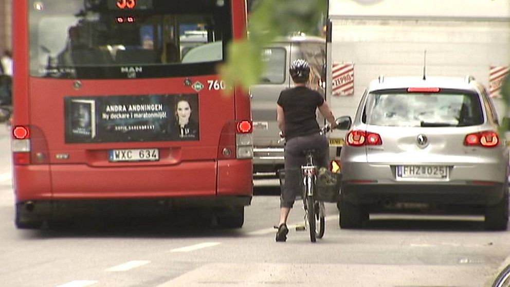 Cyklist i stockholmstrafiken