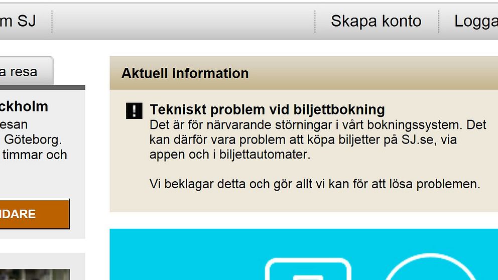 SJ:s bokningssystem igång igen | SVT Nyheter