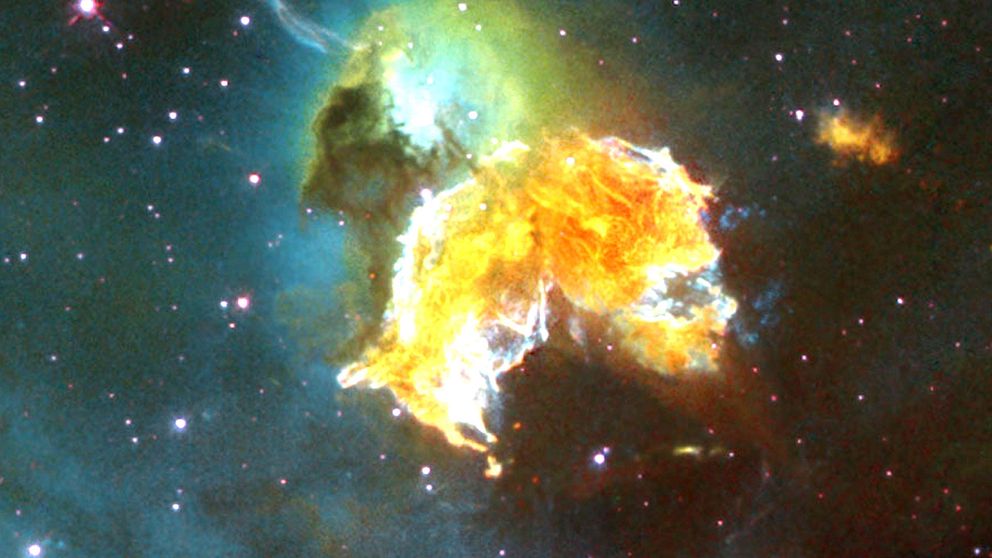 En supernova fotograferad av Hubble-teleskopet.