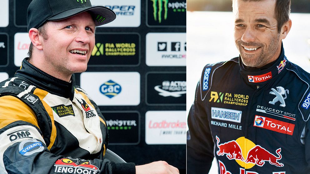 Regerande mästaren Petter Solberg (t.v.) utmanas i år av rallystjärnan Loeb (t.h.).