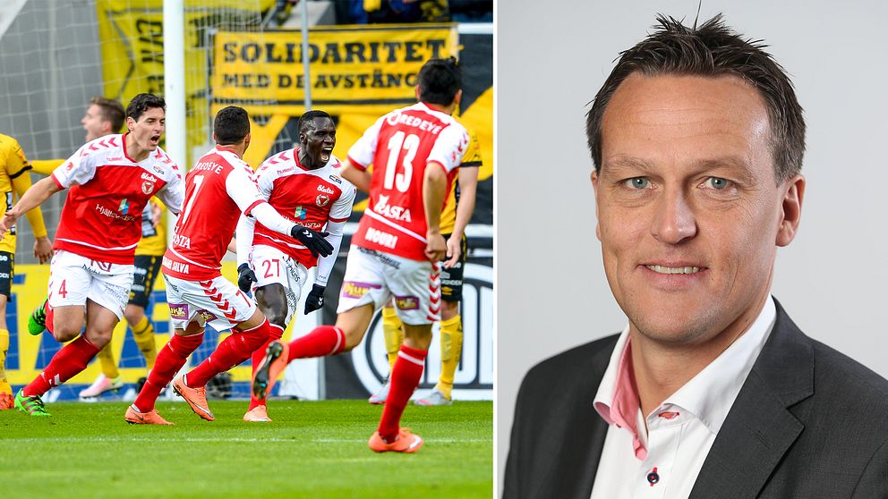 Jubel efter Kalmars 1-0-mål mot Elfsborg i söndags och Svante Samuelsson.