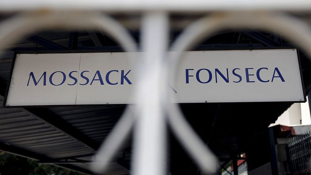 Mossack Fonsecas skylt i Panama City.