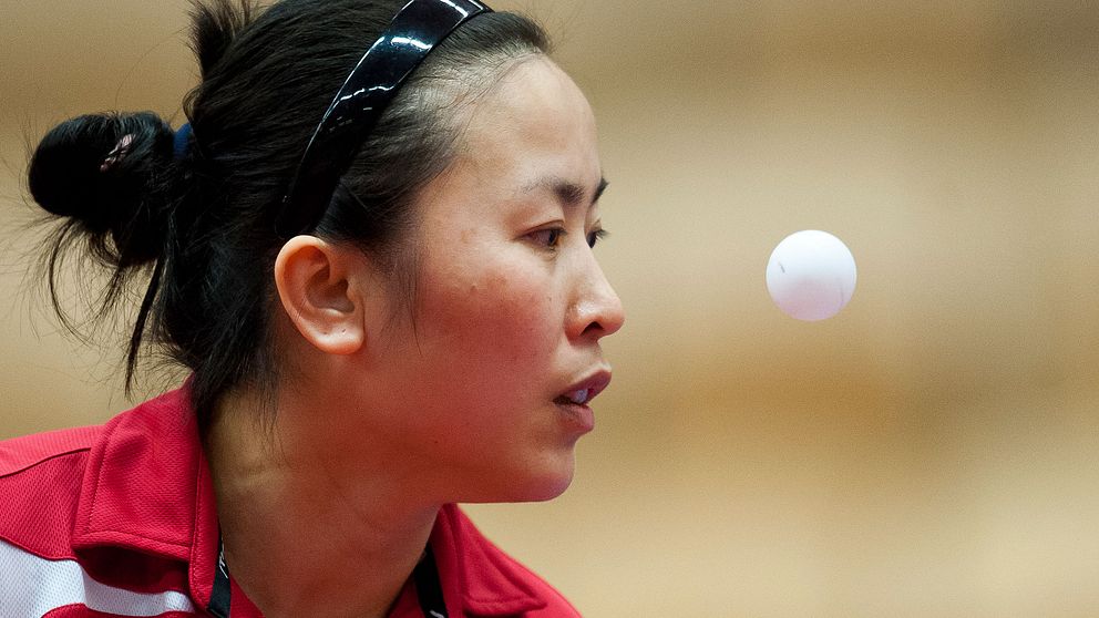 Li Fen under årets SM, där hon gjorde 20-0 på sina fem matcher..