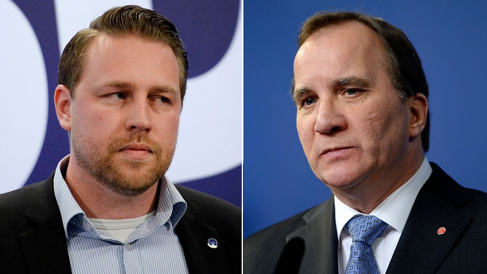 Mattias Karlsson (SD) och statsminister Stefan Löfven (S)