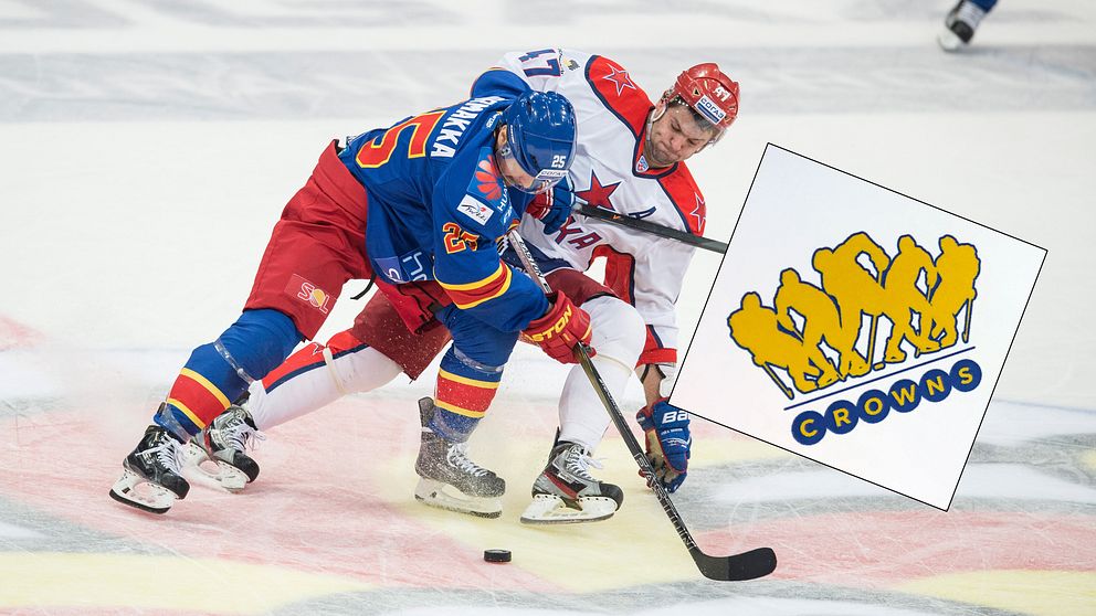Crowns föregångares Pekka Jormakka i Jokerit gör upp med CSKA Moskvas Alexander Radulov.