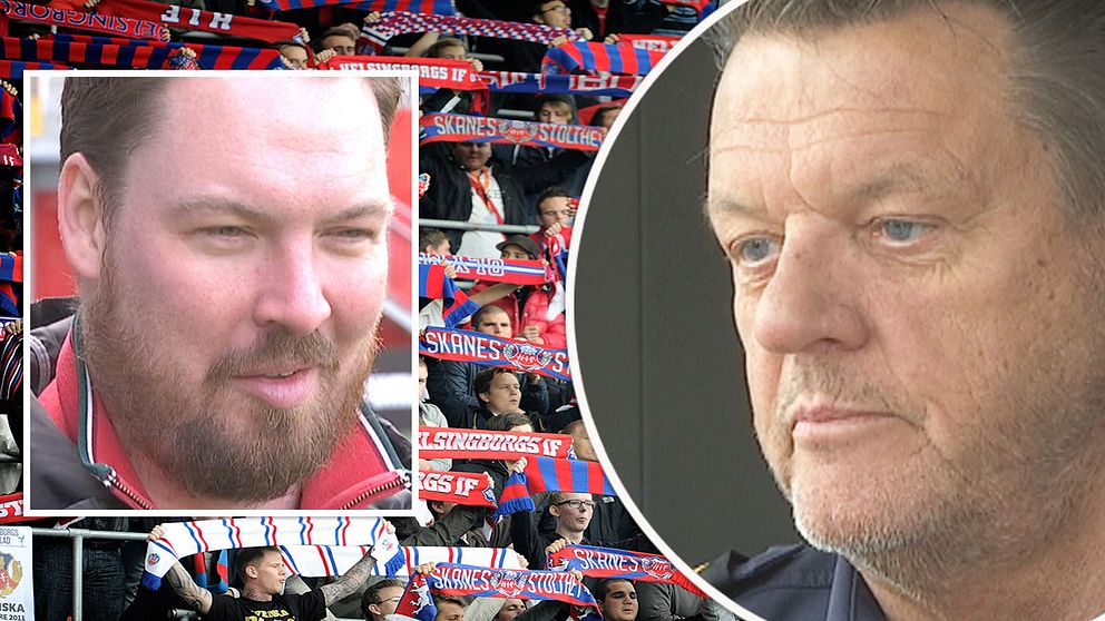 Frederik Ericsson, evenemangsansvarig HIF och operativ chef för polisen, Tommy Svengaard