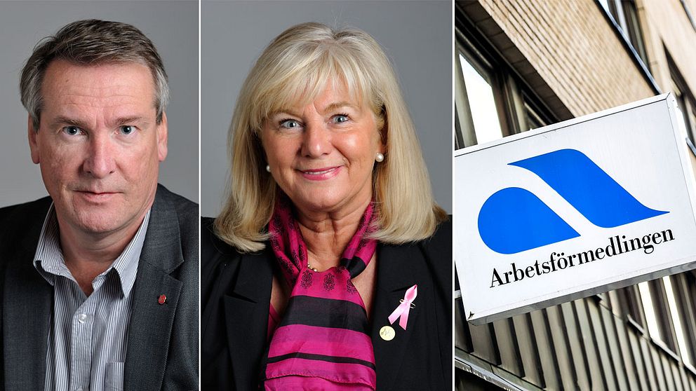 Raimo Pärssinen (S), ordförande för arbetsmarknadsutskottet och Katarina Brännström (M), riksdagsledamot i arbetsmarknadsutskottet