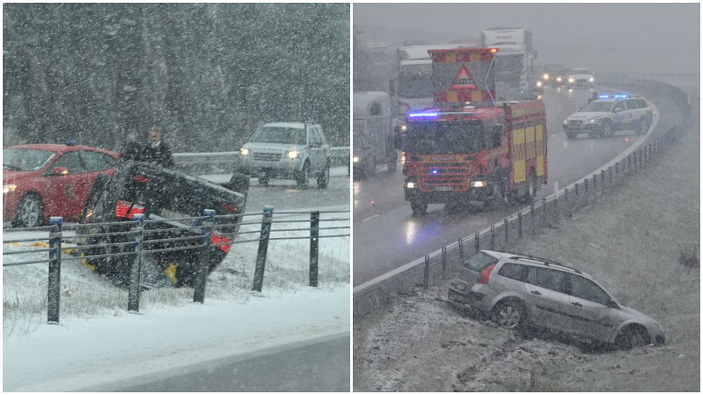 Två olyckor på E4:an utanför Nyköping.