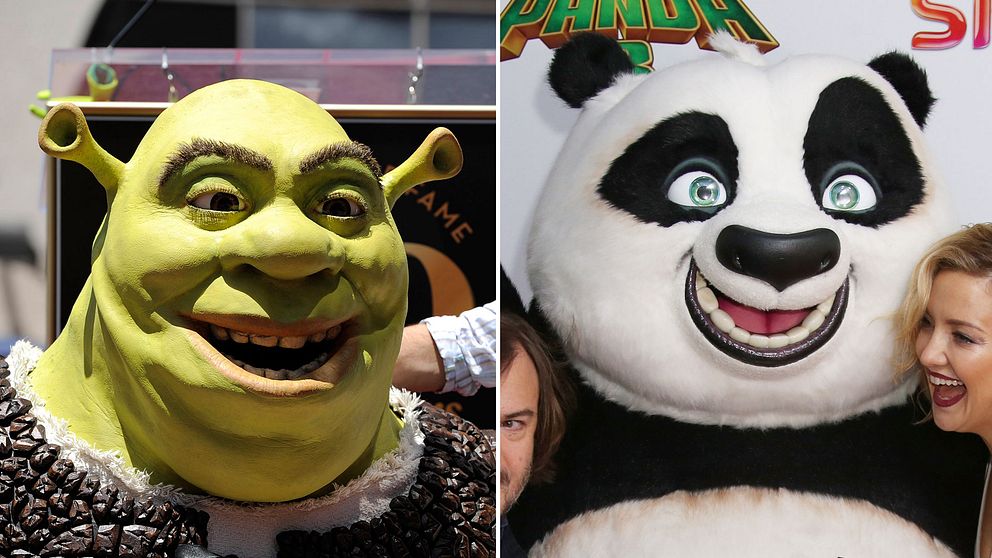 Shrek och Kung Fu Panda är två av Dreamworks mest kända figurer.