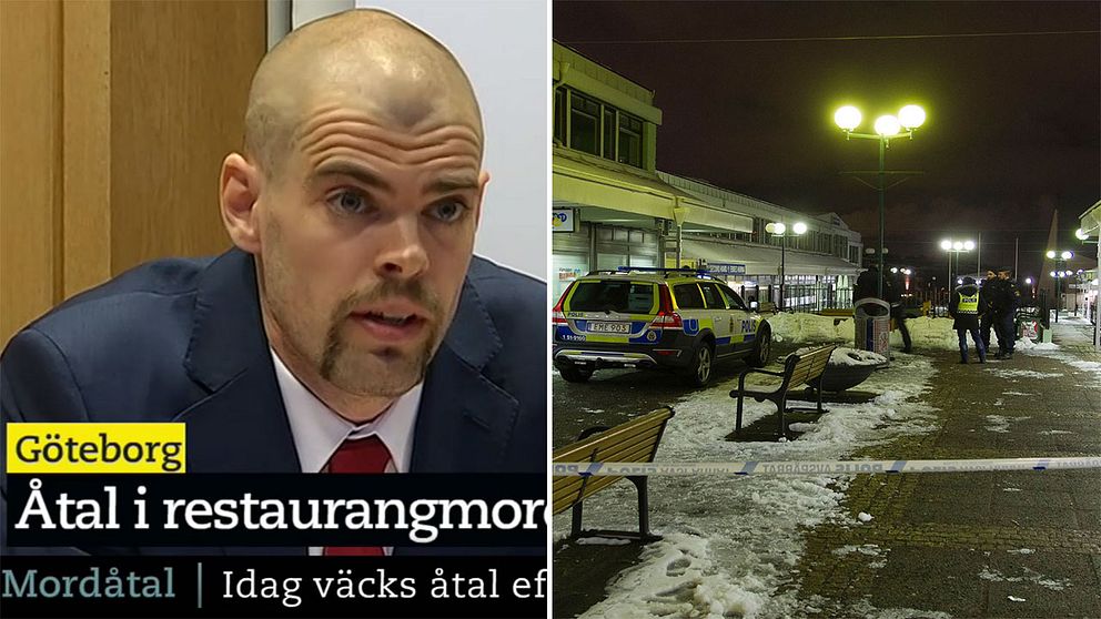 kammaråklagare Niklas Högdén och mordplatsen i Biskopsgården.