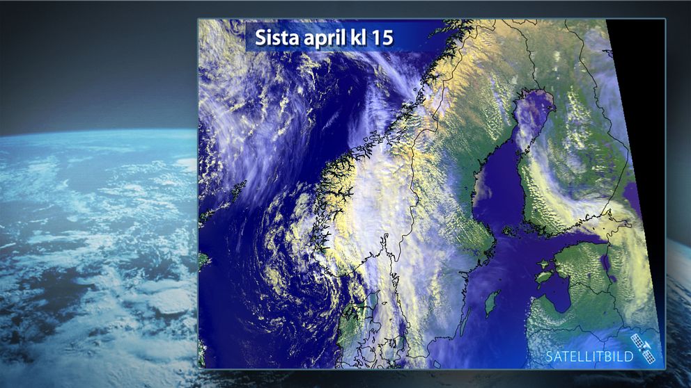Satellitbild från klockan 15.09 på valborgsmässoafton den 30 april.