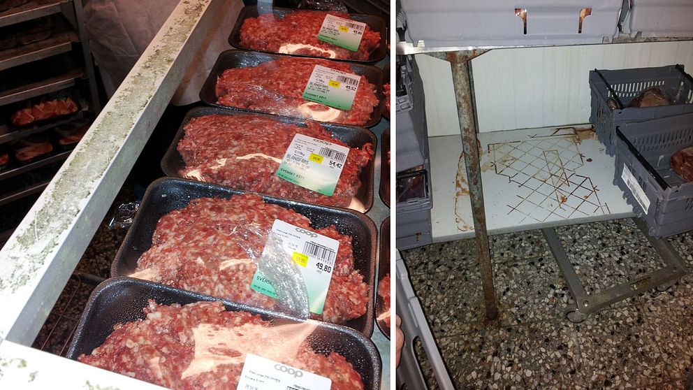 Förutom ommärkt kött så hade livsmedelsinspektörerna stora invändningar mot rengöringen av lokalerna.