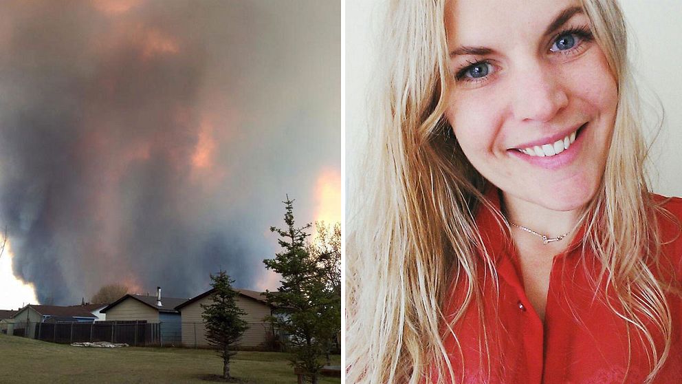 Hanna Fridhed bor i Fort McMurray, Kanada, där en stor skogsbrand rasar.
