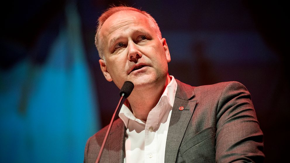 Jonas Sjöstedt på Vänsterpartiets kongress i Örebro.