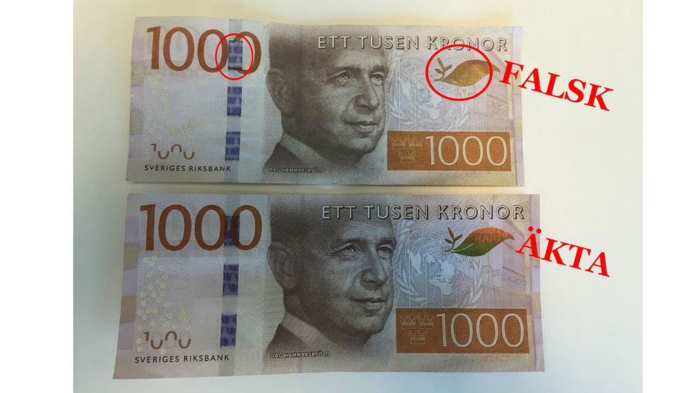 Äkta och falsk sedel