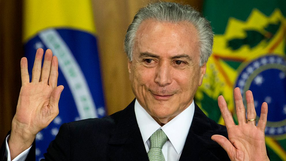 Michel Temer, interimspresident i Brasilien som tagit över efter att Dilma Rousseff stängts av från presidentposten.