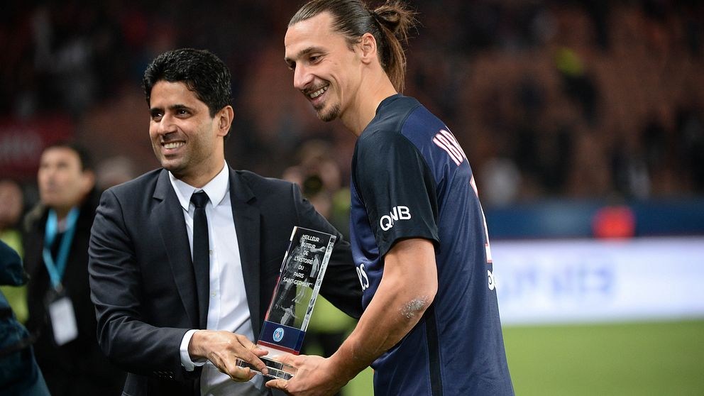 PSG:s klubbpresident släppte nyheten om att PSG namnger läktare efter Zlatan till SVT Sports team på plats i Paris.