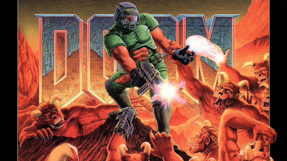 Omslaget till det ursprungliga Doom (1993).
