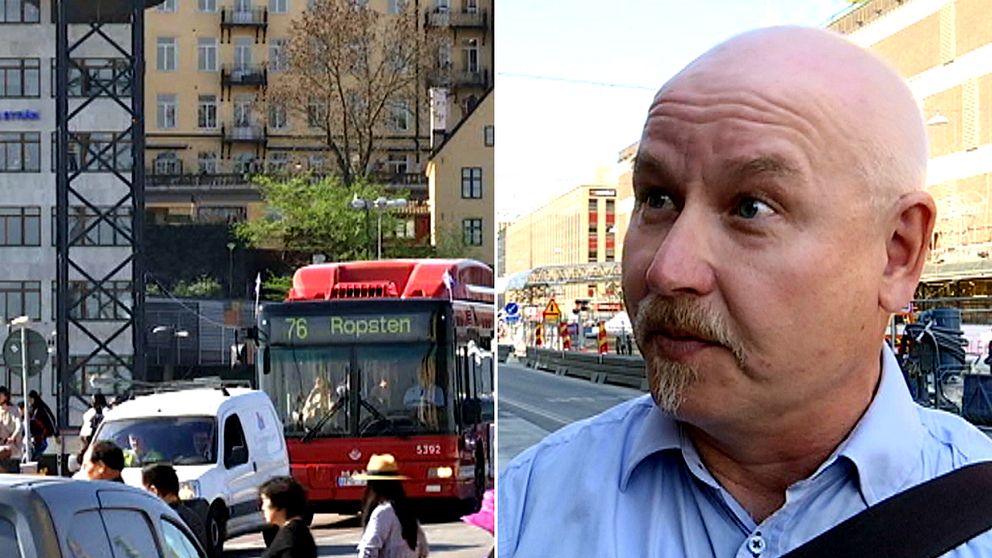 Busschauffören Ola Arrenius och en SL-buss