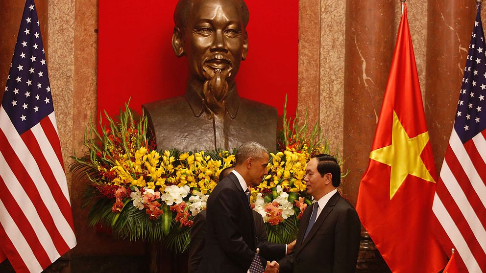 USA:s president Barack Obama med sin vietnamesiske kollega Tran Dai Quang.