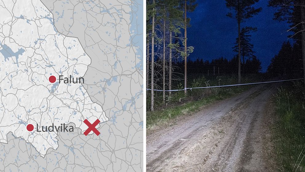 Karta över var mannen hittades.