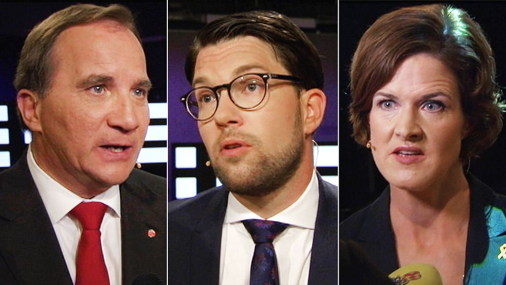 Stefan Löfven (S), Jimmie Åkesson (SD) och Anna Kinberg Batra (M).