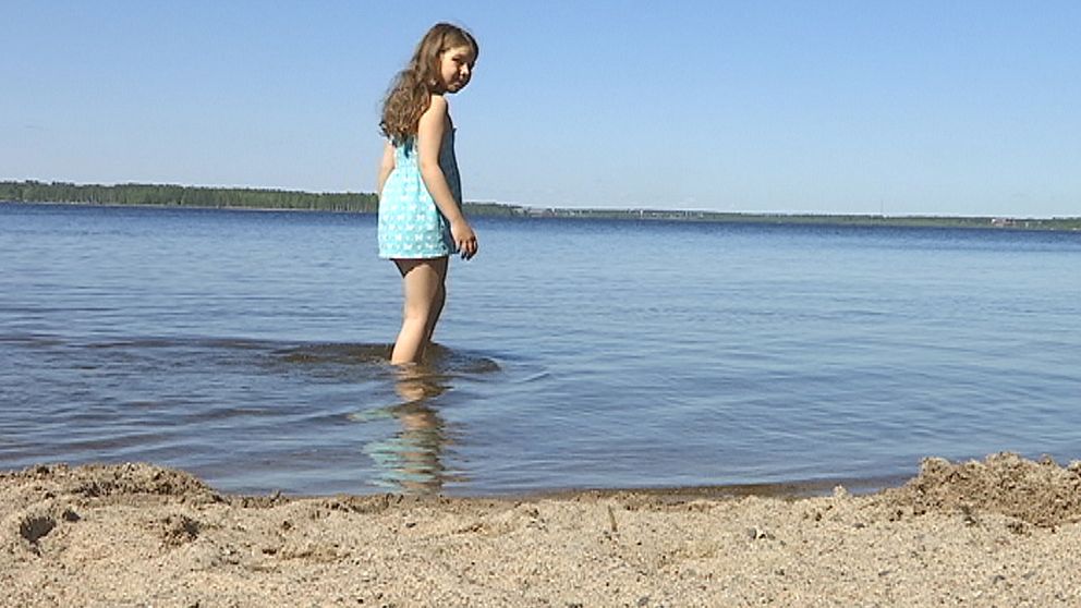 Norrbottniska Gyltsauddens badplats i Luleå i strålande sol och dryga 20-gradig värme den 29 maj.