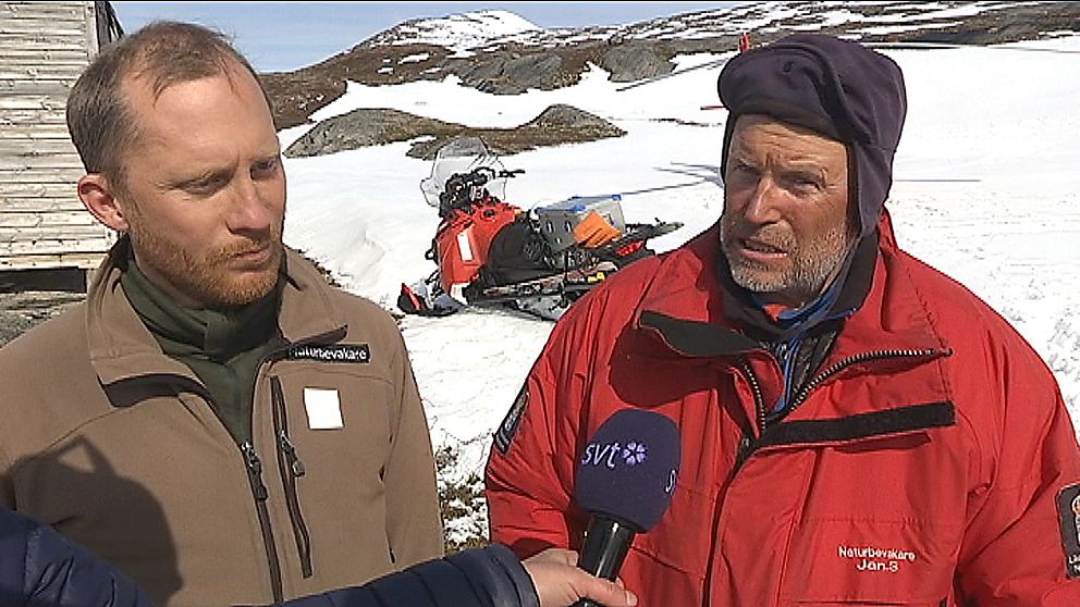 Naturbevakarna Tomas Hansén och Jan Stuge.