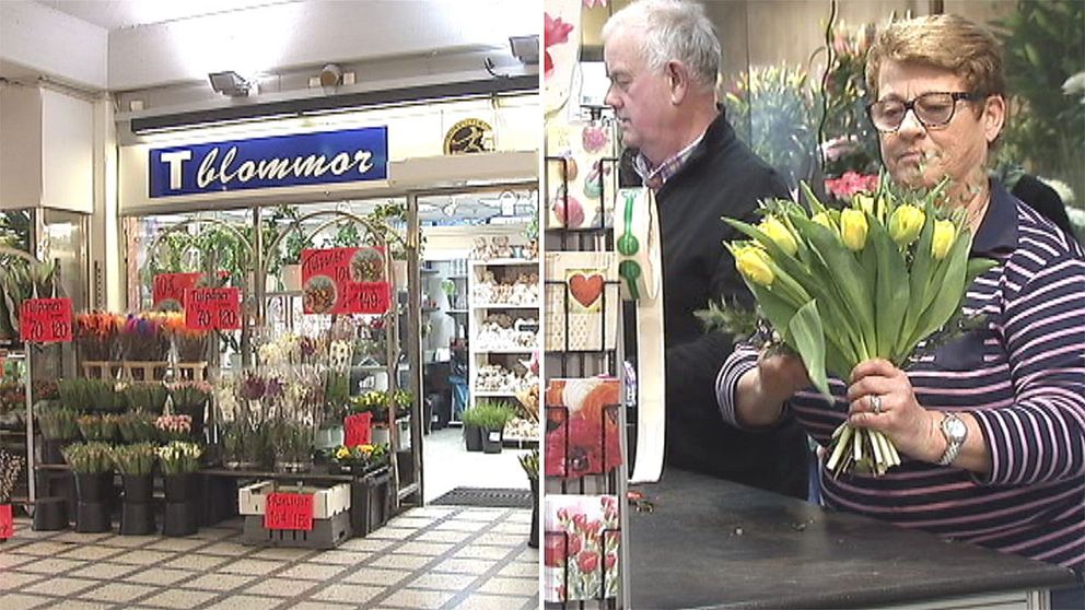 Blomsterhandeln T blommor och ägaren Ulla Svensson.