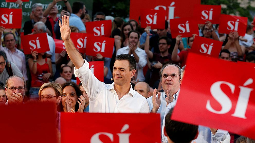 socialistpartiet PSOE:s ledare Pedro Sanchez.