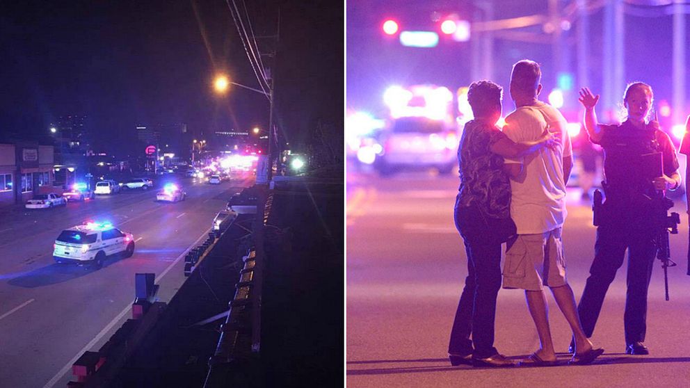 Polisen i Orlando pratar med anhöriga till besökarna till klubben, där en man öppnade eld.
