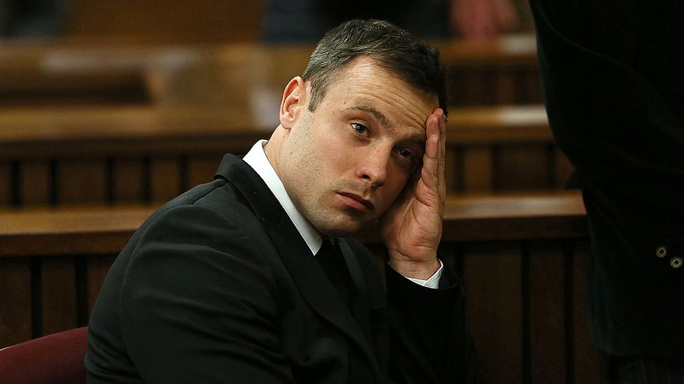Oscar Pistorius i domstolsförhandlingar. Arkivbild.